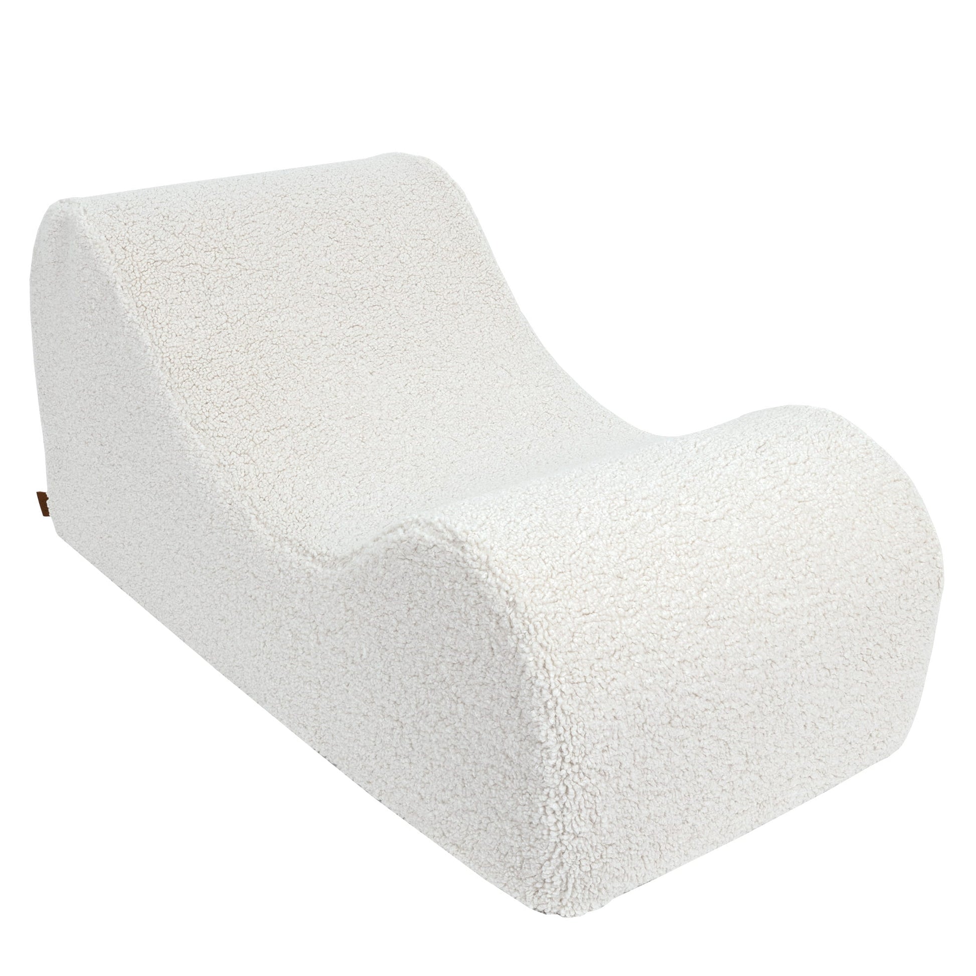 MeowBaby Wave Lounger Kids Lounge Chair Cream Bearly – S-shape ergonomic profile side view | Nestling