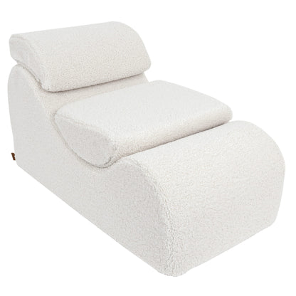 MeowBaby Wave Lounger Kids Lounge Chair Cream Bearly – lounge chair in playroom styling | Nestling