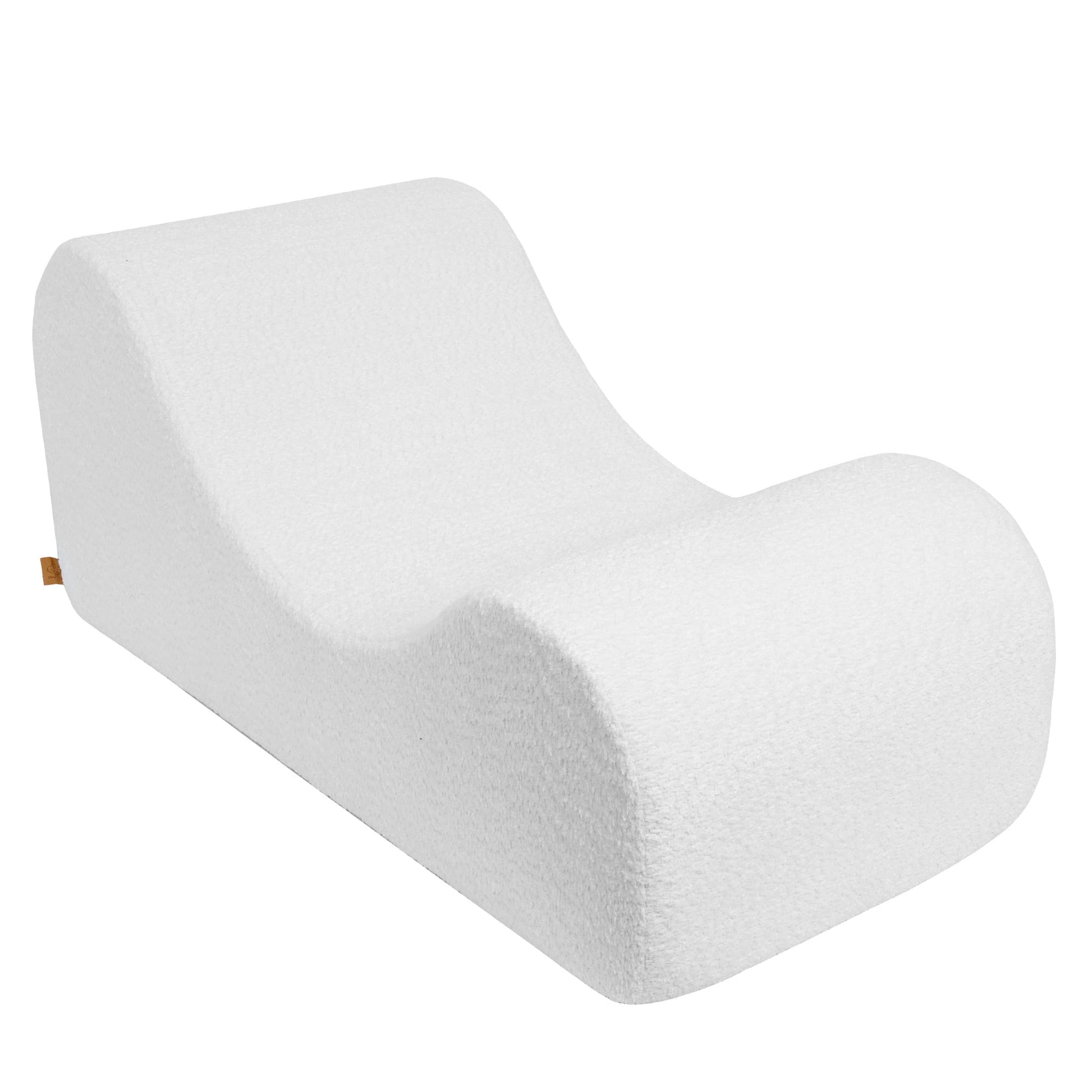 MeowBaby Wave Lounger Kids Lounge Chair White Boucle – S-shape ergonomic profile side view | Nestling