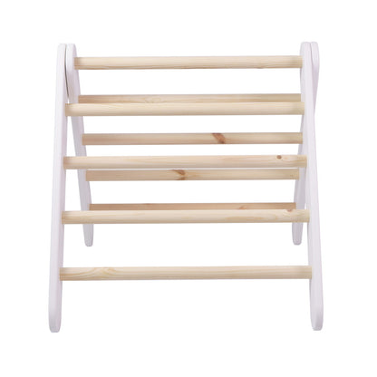 MeowBaby White Ladder House Pink Cover – white playhouse styled in nursery room | Nestling