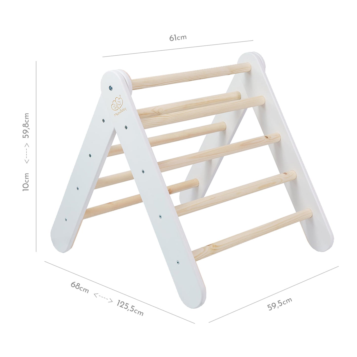 MeowBaby White Ladder House Pink Cover – close-up white wooden ladder rungs | Nestling