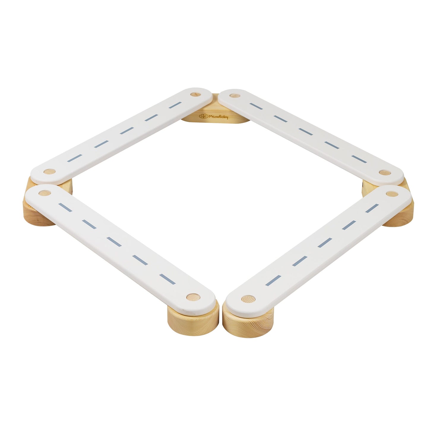 MeowBaby Wooden Balance Beam 4-Element Sensory Path – малко дете балансира на дървена пътека | Nestling