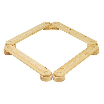 MeowBaby Wooden Balance Beam 4-Element Sensory Path – бяла баланс пътека на пода в игралня | Nestling
