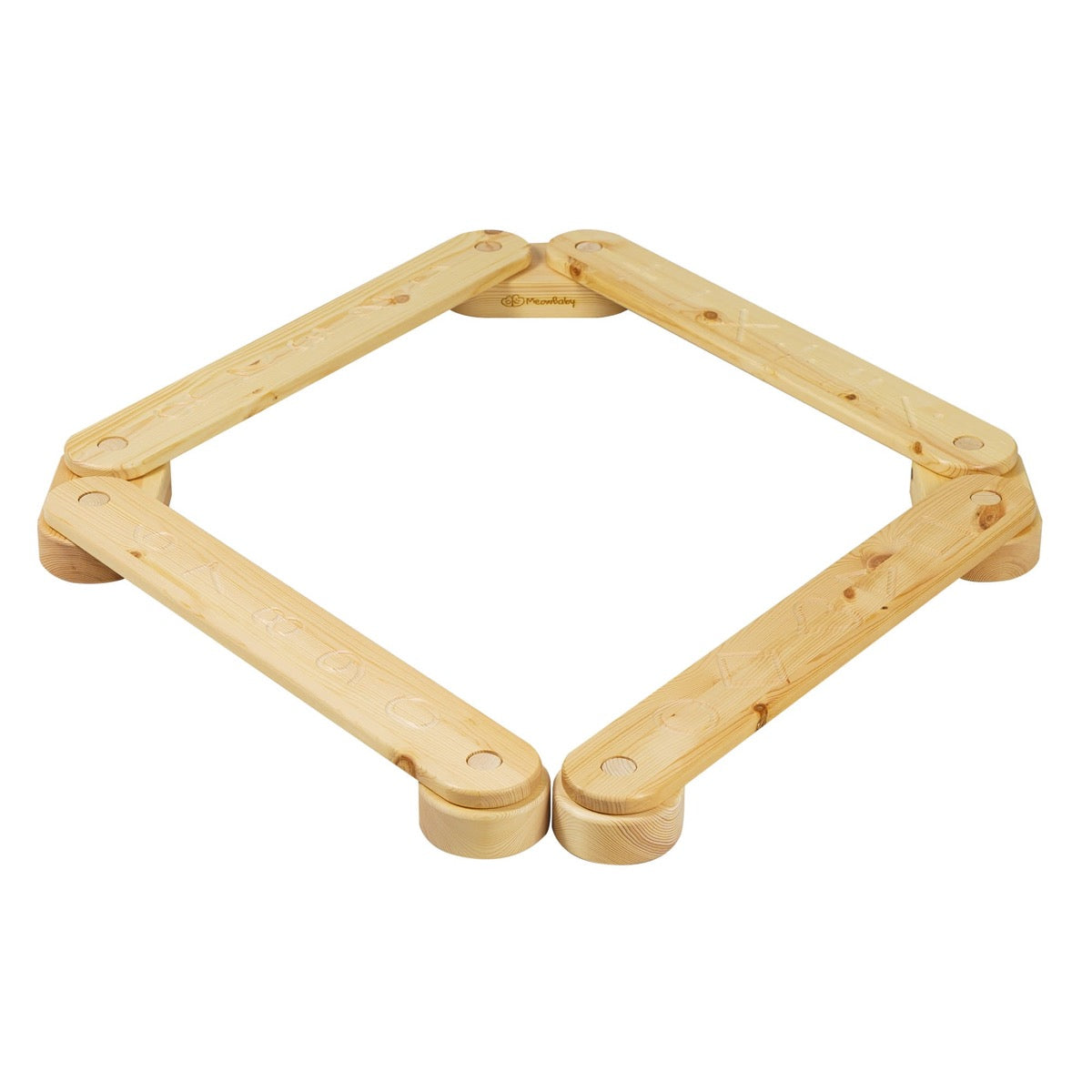 MeowBaby Wooden Balance Beam 4-Element Sensory Path – злато комплект 4 баланс гредички | Nestling