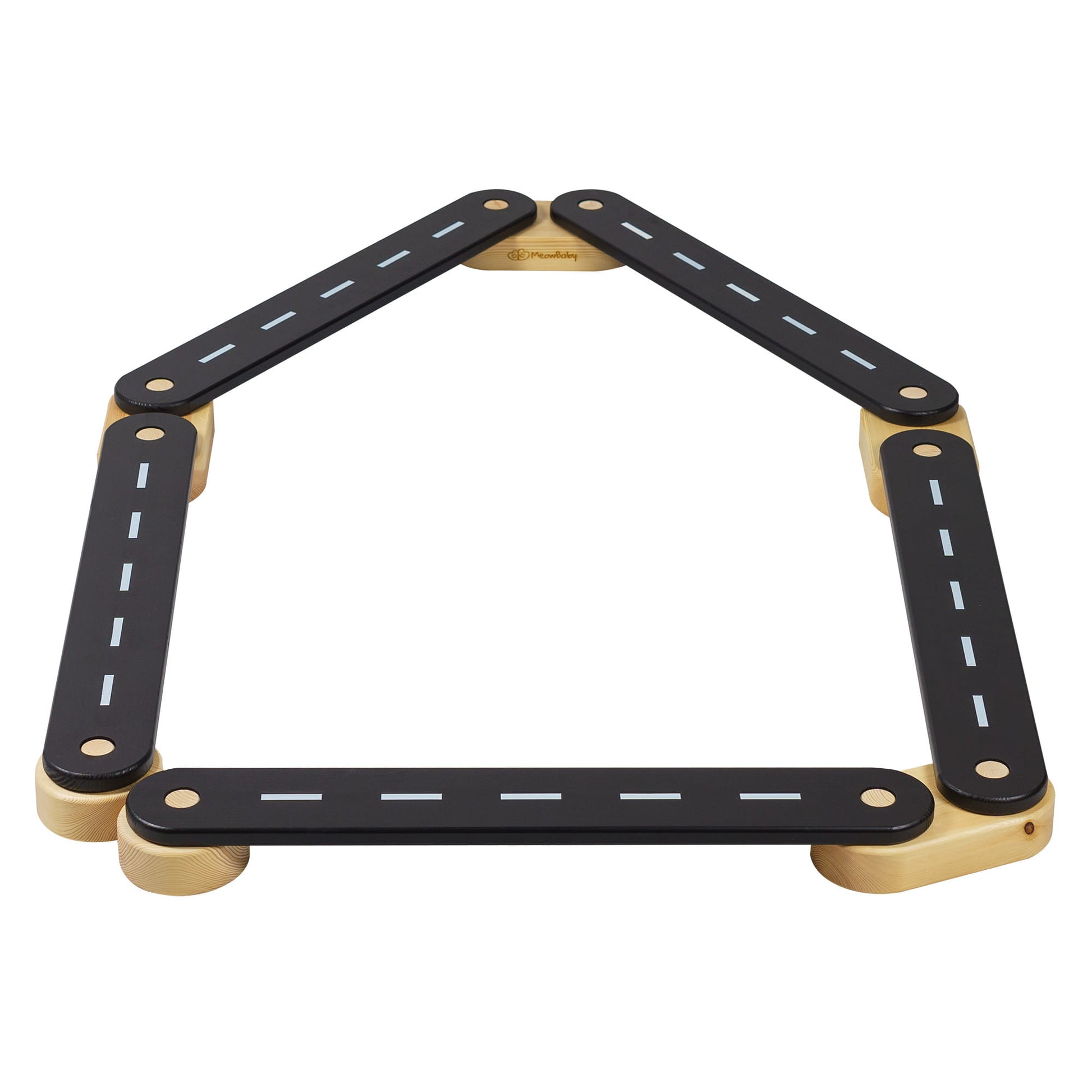 MeowBaby Wooden Balance Beam Sensory Path for Kids – beam connector joint detail close-up | Nestling