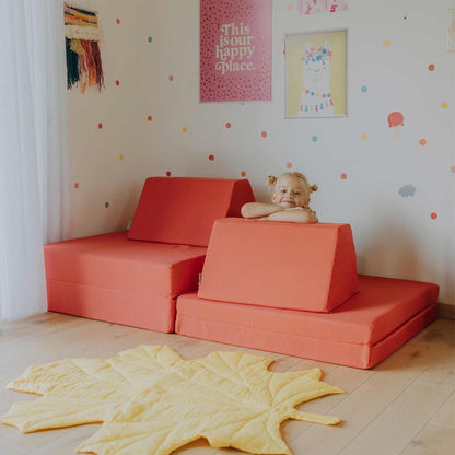Monboxy Activity Play Mattress Set Coral Foam Sofa – пълен комплект всички корал пенени части | Nestling