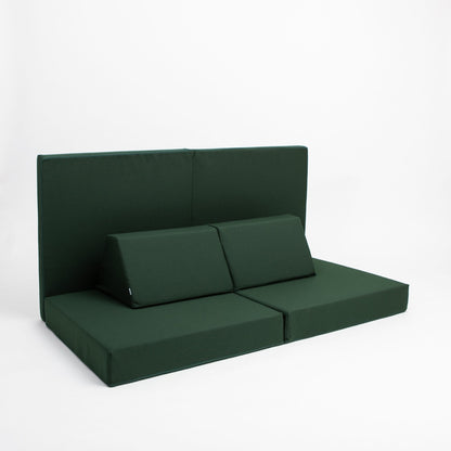 Monboxy Activity Play Mattress Set Deep Green Couch Configuration – Nestling