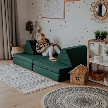 Monboxy Activity Play Mattress Set Deep Green in Kids Room – Nestling