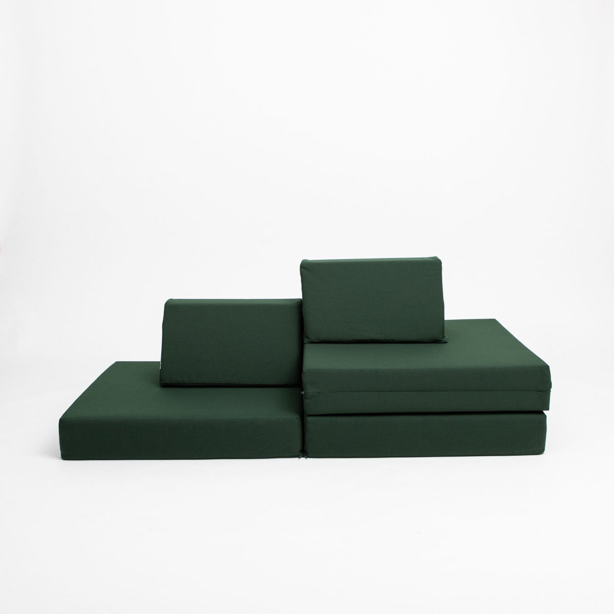 Monboxy Activity Play Mattress Set Deep Green Lounger Configuration – Nestling