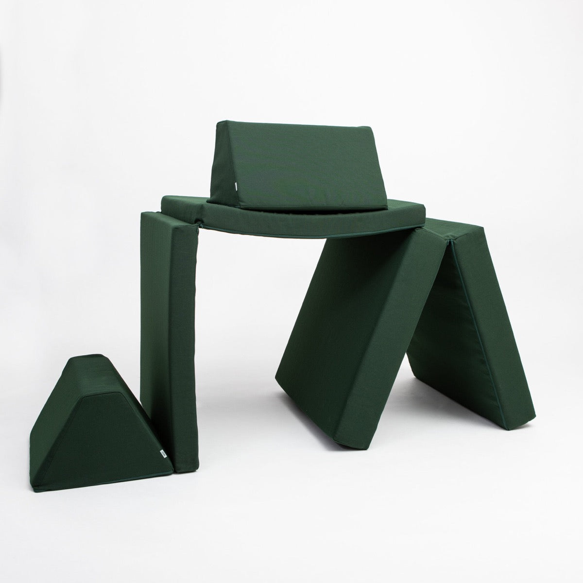 Monboxy Activity Play Mattress Set Deep Green Table Chair Configuration – Nestling