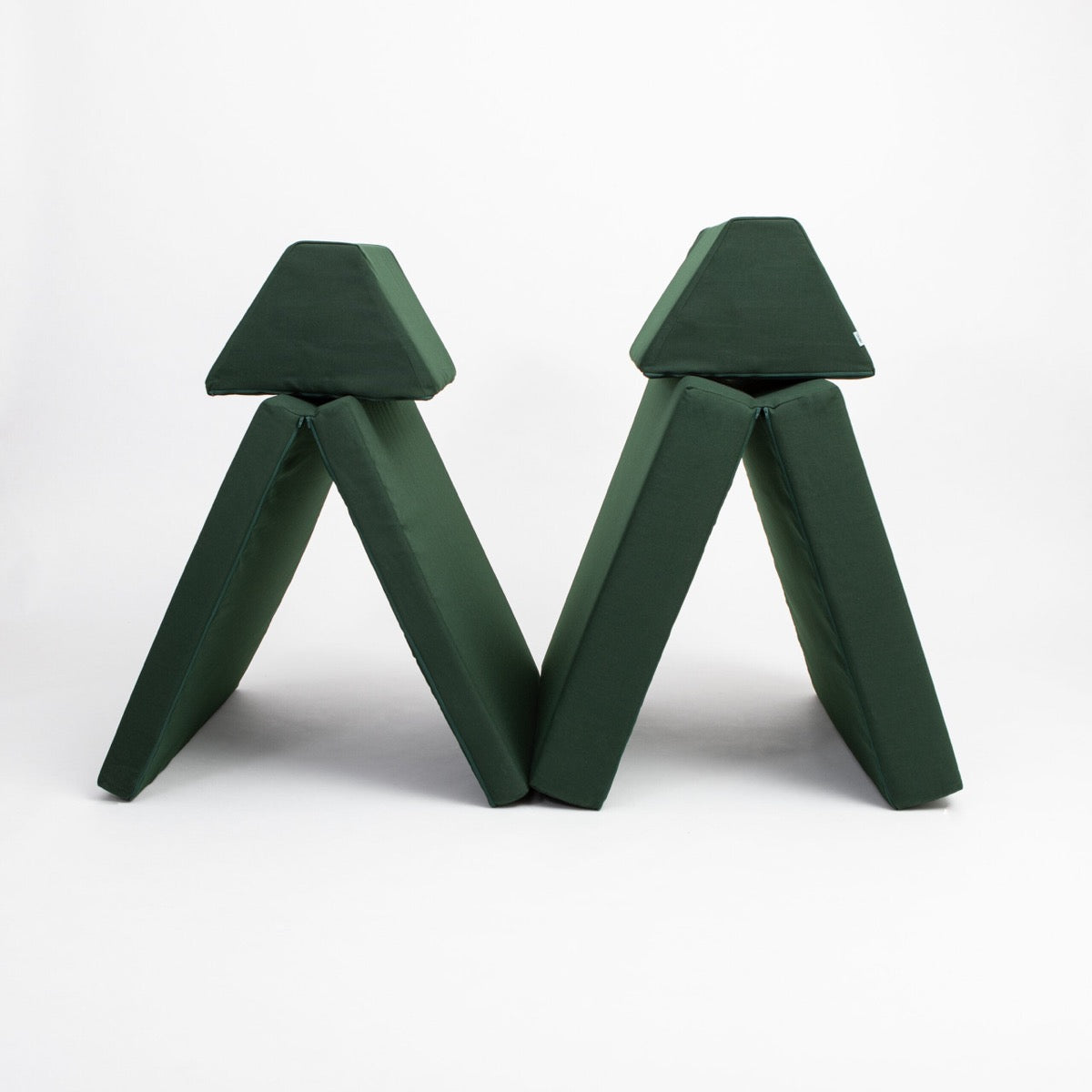 Monboxy Activity Play Mattress Set Deep Green Twin Triangle Configuration – Nestling