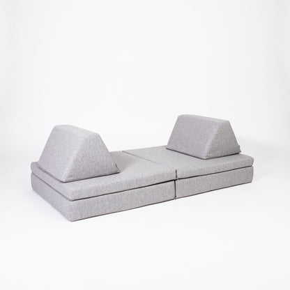 Monboxy Activity Play Mattress Set Grey Foam Sofa – модулни части наредени като игрална площадка | Nestling
