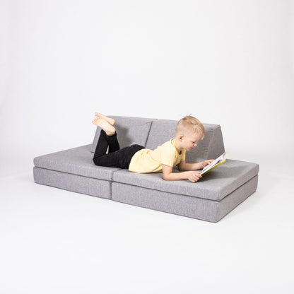 Monboxy Activity Play Mattress Set Grey Foam Sofa – детайл пенен триъгълен клин | Nestling