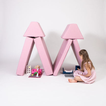 Monboxy Activity Play Mattress Set Pink Foam Sofa – baby on flat pink foam play mattress | Nestling