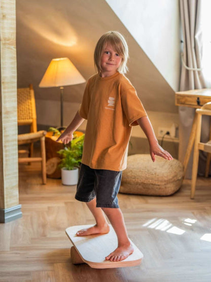 leg&go Rectangular Balance Board With Exercise Roll – Side Logo | Nestling