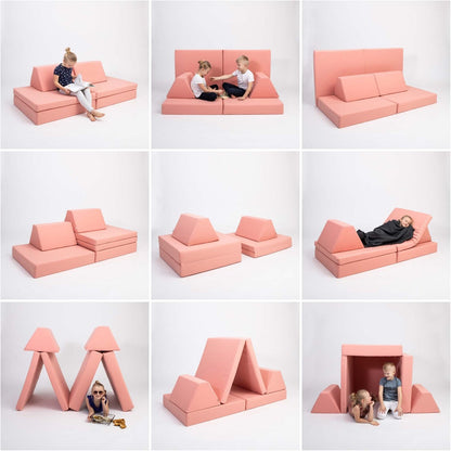 Monboxy Activity Play Mattress Set – Foam Sofa – Salmon Pink