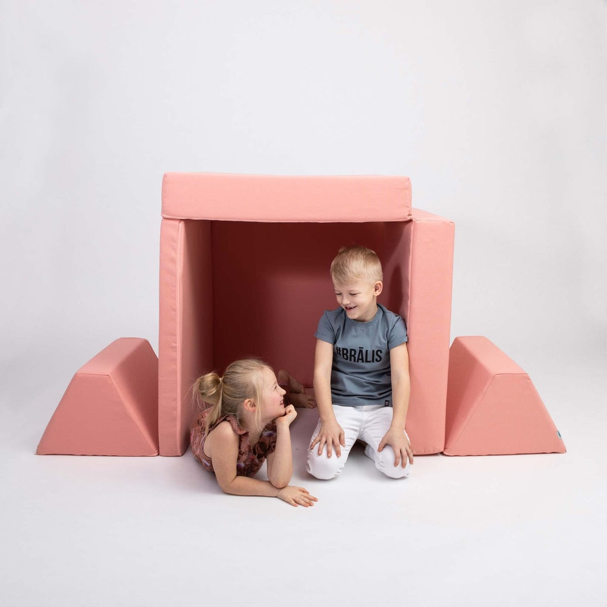Monboxy Activity Play Mattress Set – Foam Sofa – Salmon Pink