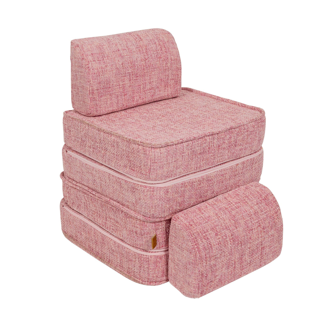 MeowBaby Small Modular Sofa for Kids – Tangle – Bubblegum Pink