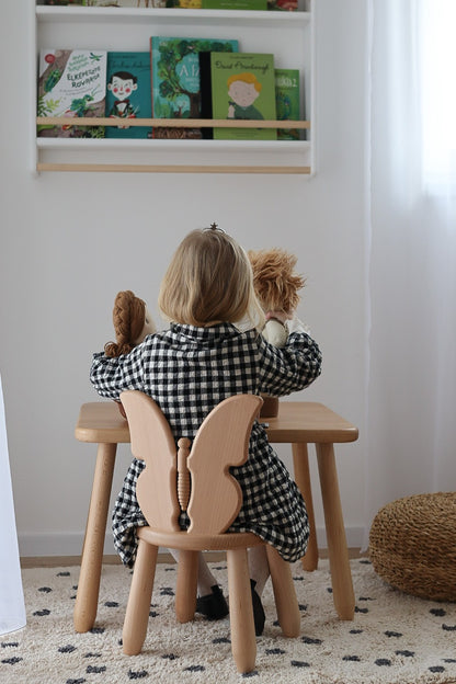 Kidozia Butterfly children's table and chair styled in a kids room